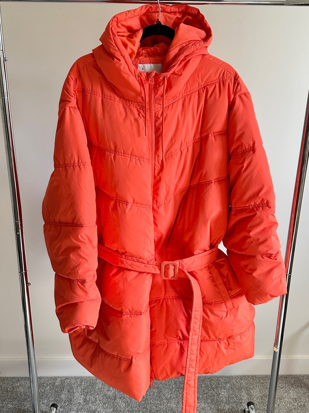 A New Day Orange Belted Hooded Puffer Coat Plus Size 3X NWT Target - Picture 4 of 11